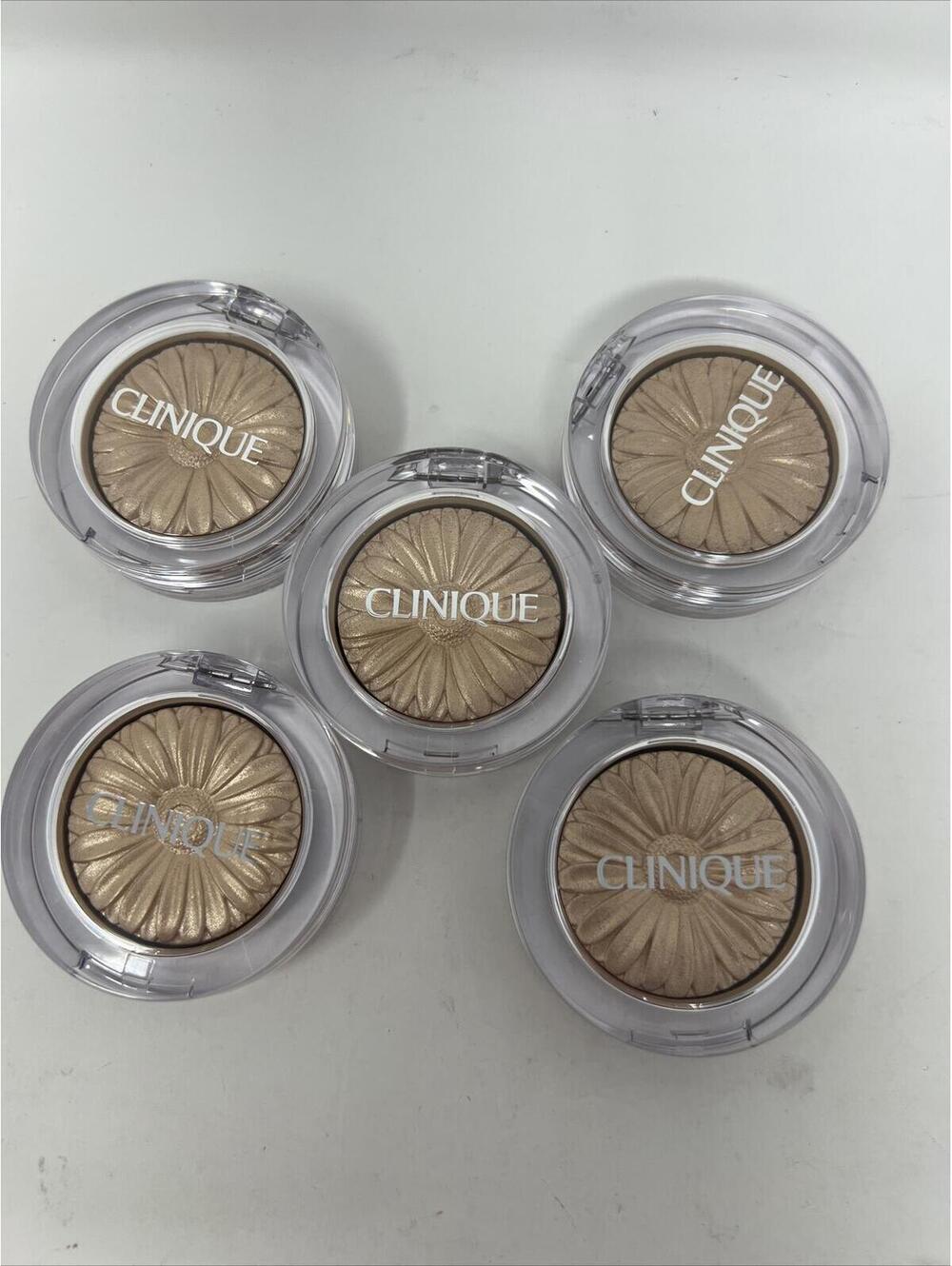5X HIGHLIGHTER CLINIQUE Cheek Pop GOLD CELEBRATION Pop Full Size 1 Oz Ea Mn6